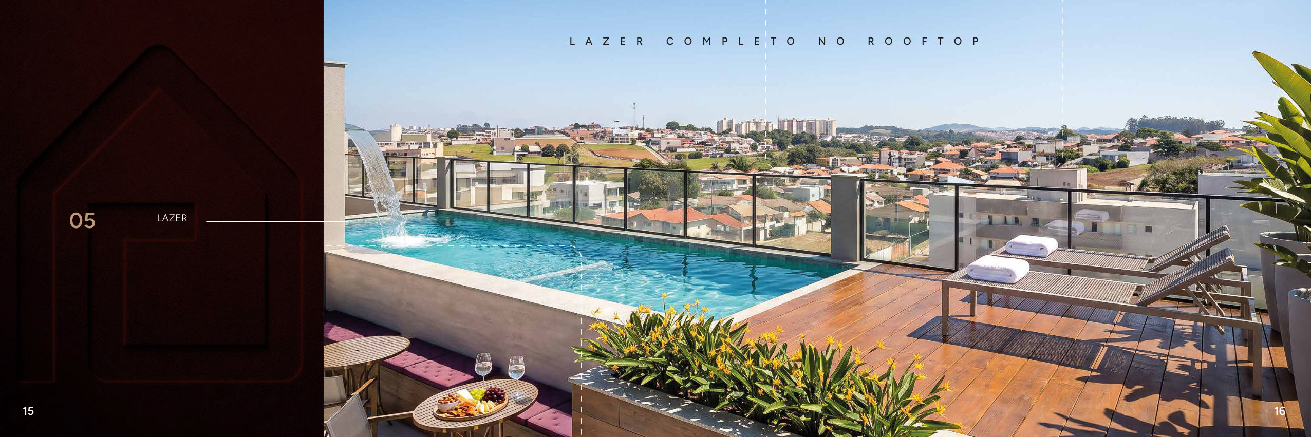 Rooftop com piscina e vista de Volta Redonda