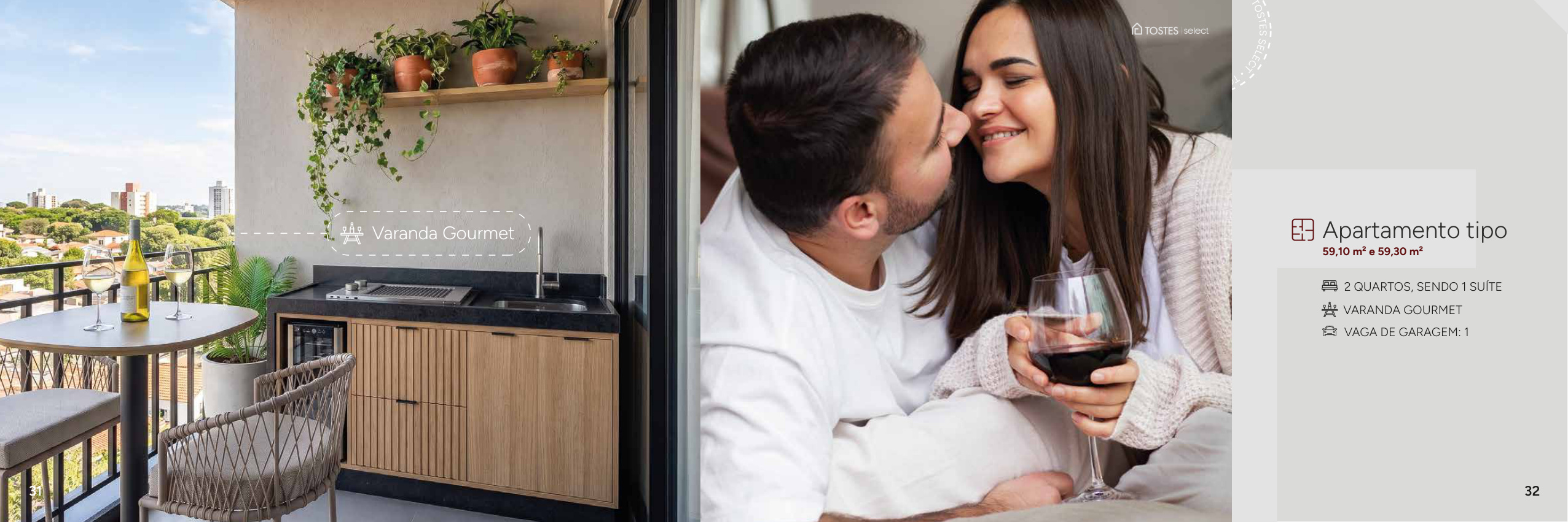 Apartamento tipo com varanda gourmet